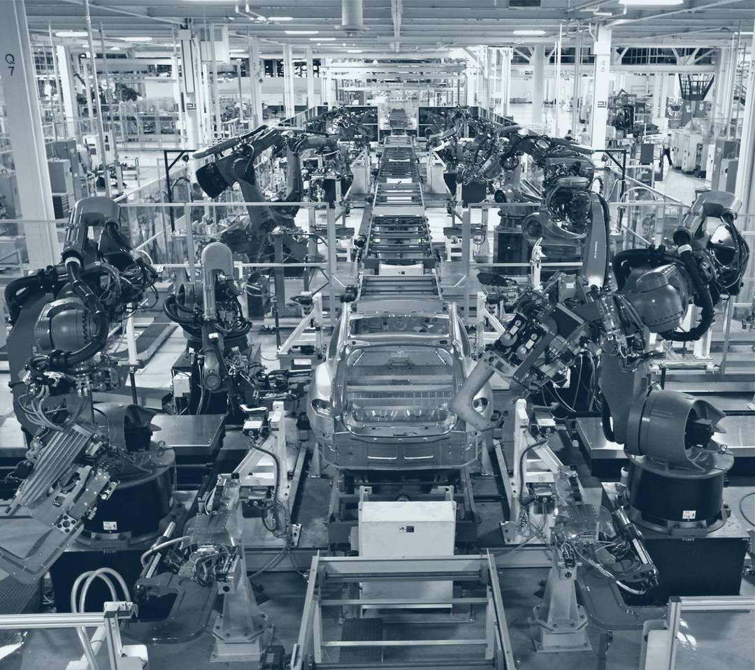 Automated assembly line representing scale